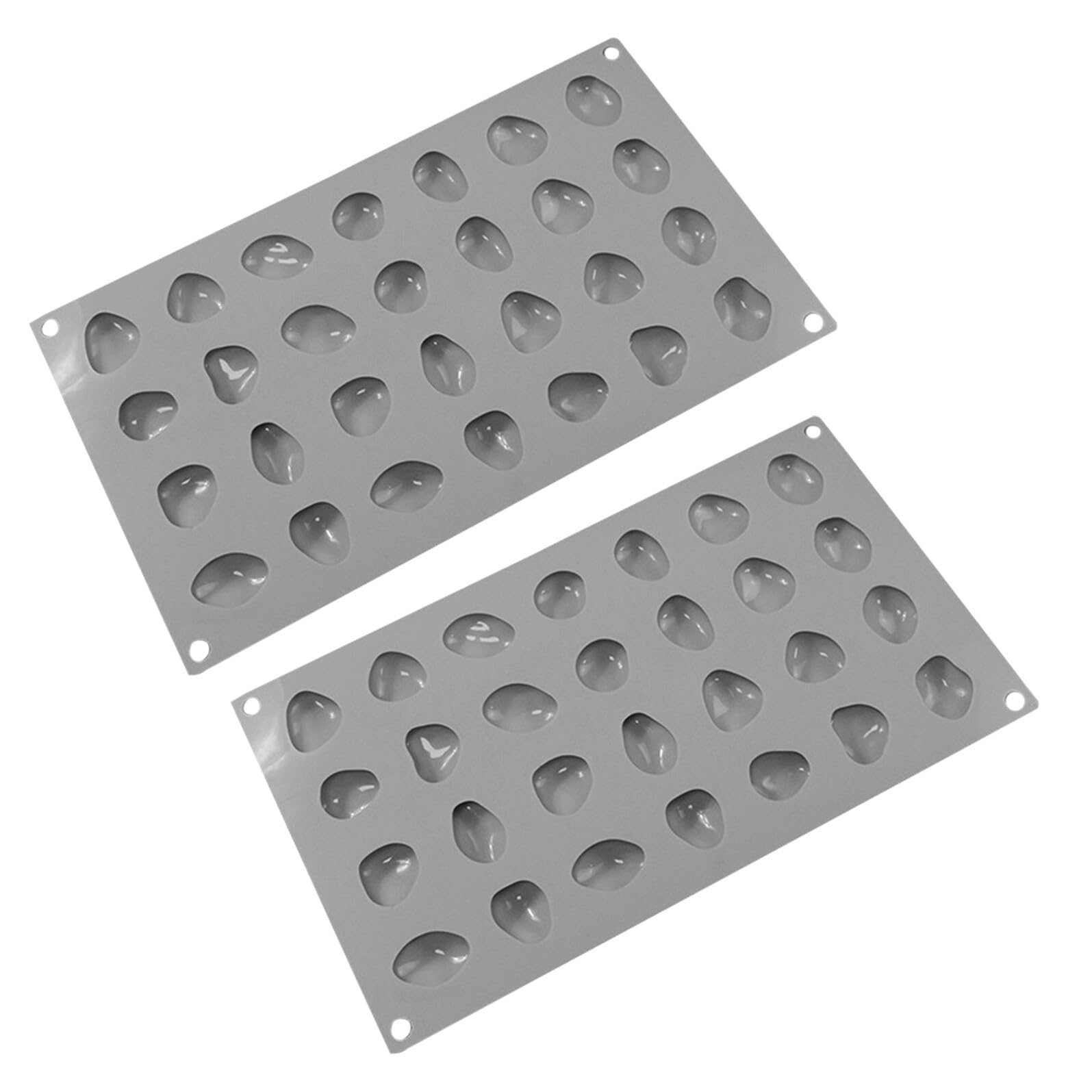 Moule à Chocolat Galets 28 Cavités en Silicone, Lot de 2