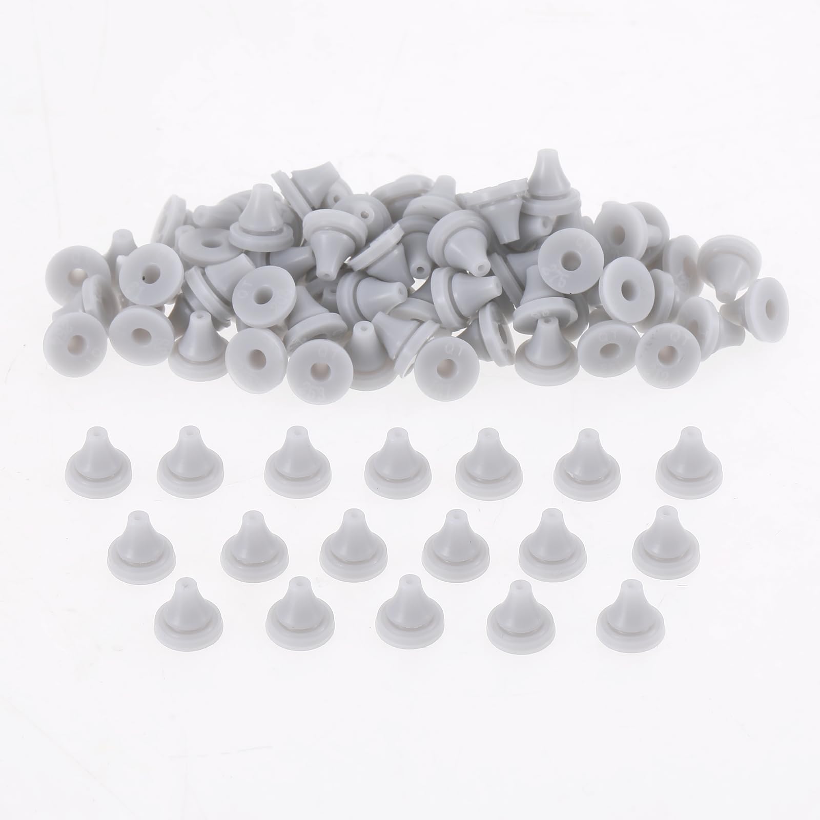 Qianyu 100 PCS Shower Head Nozzles Replace Parts Silicone Universal Spray Hole Washer Round Tips 0.27 Inch Water Outlet Cleaning Kit for Bathroom Stainless Steel Shower Head Repair Accessories