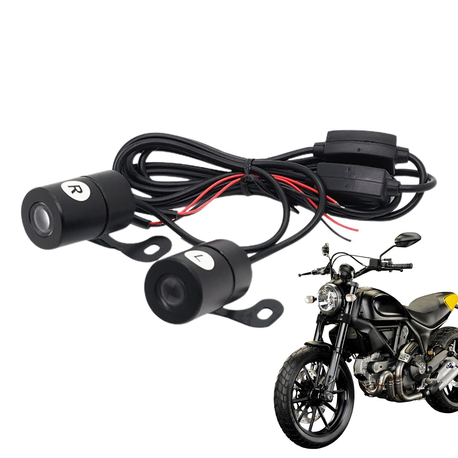 Kit Luci Proiettore Per Moto - 2 Pezzi, Logo Ali D'angelo - Impermeabile IP67, Alimentazione 8V-36V - Per Veicoli Elettrici E Motocicli