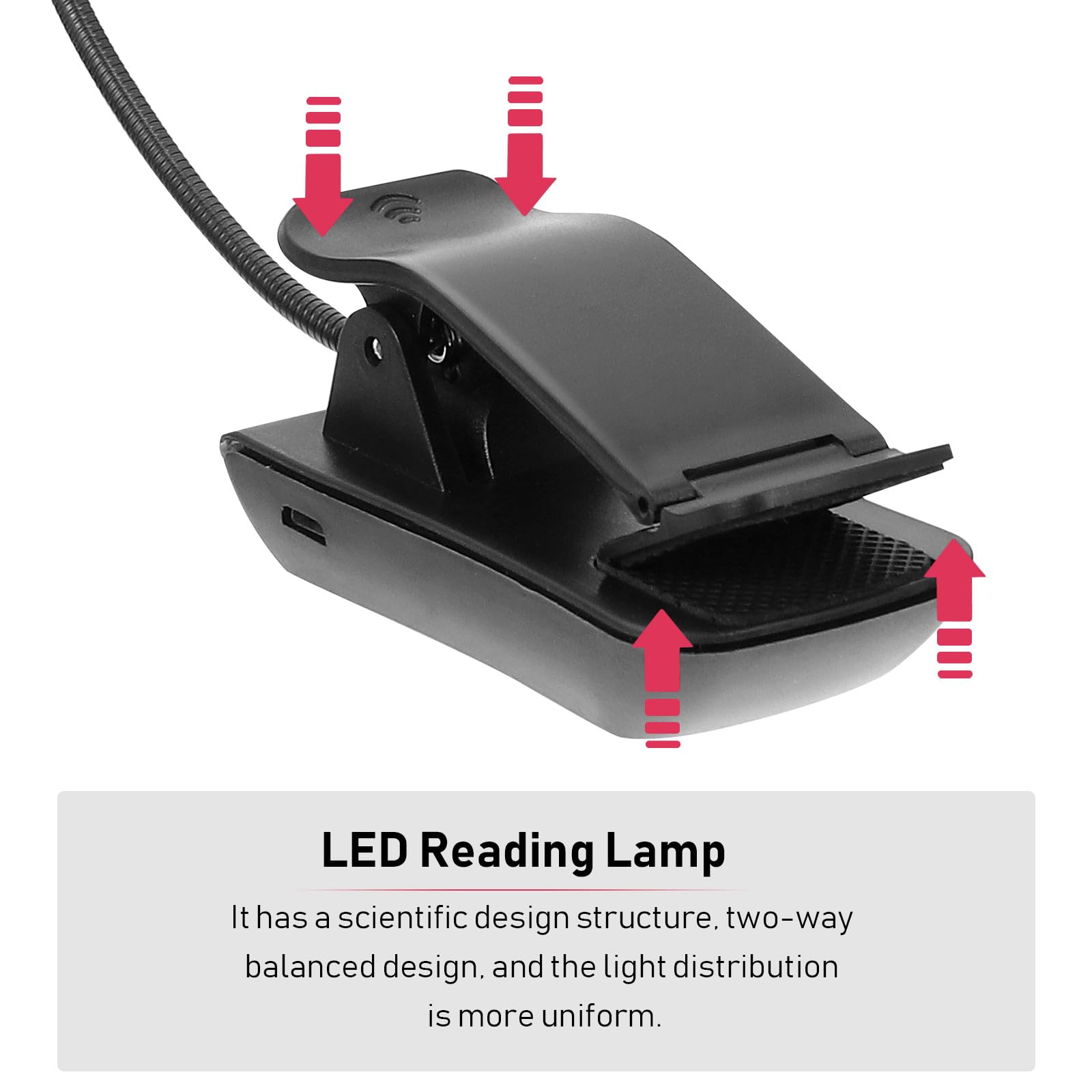 LABRIMP Lampe LED Réglable à Pince Noire pour Lecture Musicale, Design Stable en Plastique, Lot de 2 Sets, pour Pupitre et Partition
