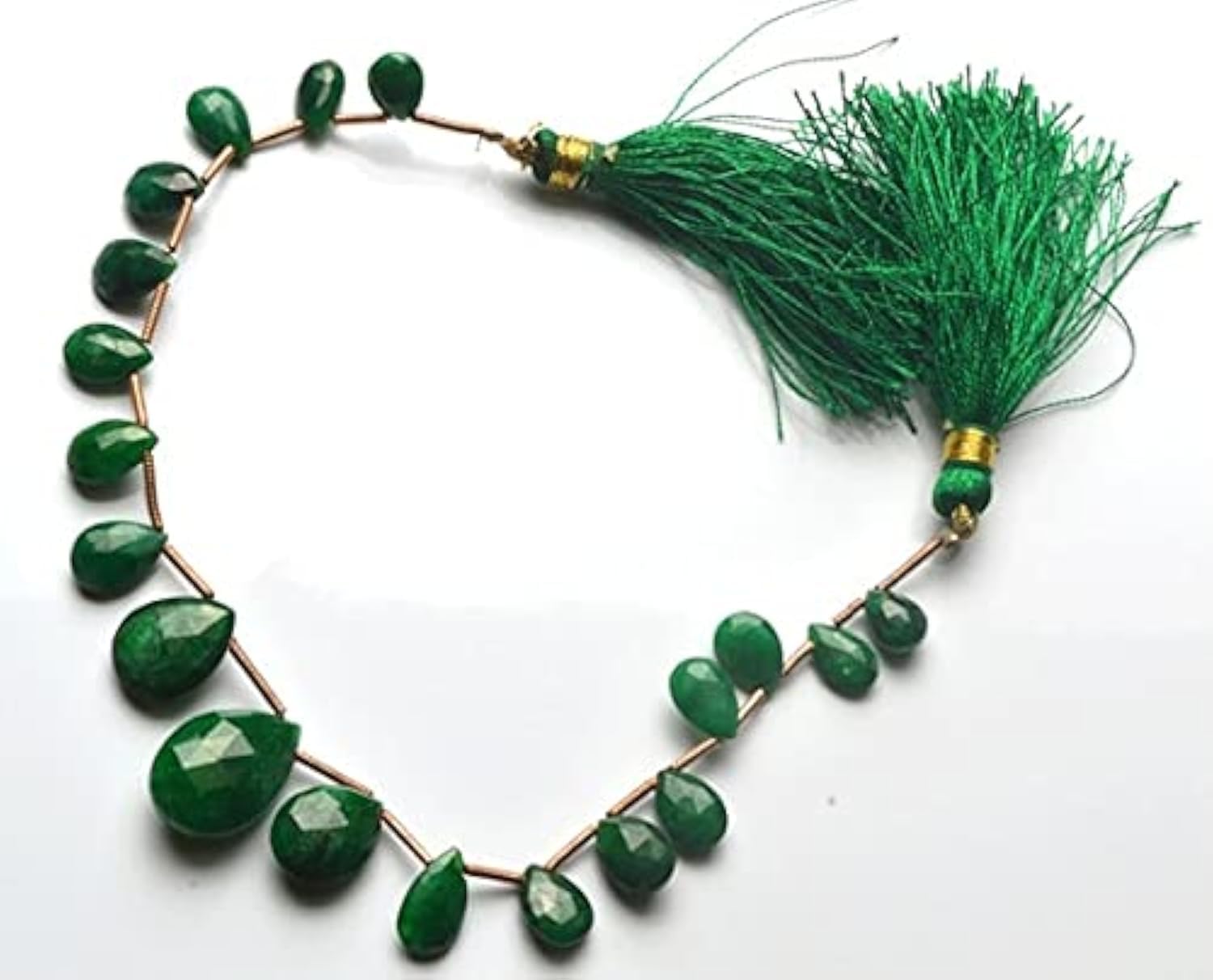 Émeraude facettée en perles naturelles de 7-17mm pour création de bijoux DIY