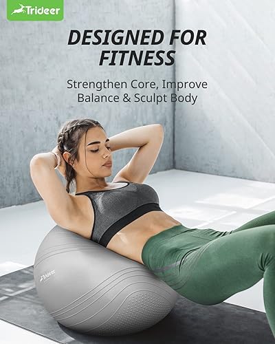 Miniatura 2 de Trideer Exercise Ball Stability Ball - Non-Slip Bumps & Lines Yoga Ball, Anti-Burst Swiss Ball for Fitness, Balance, Gym and Physical Therapy, Home