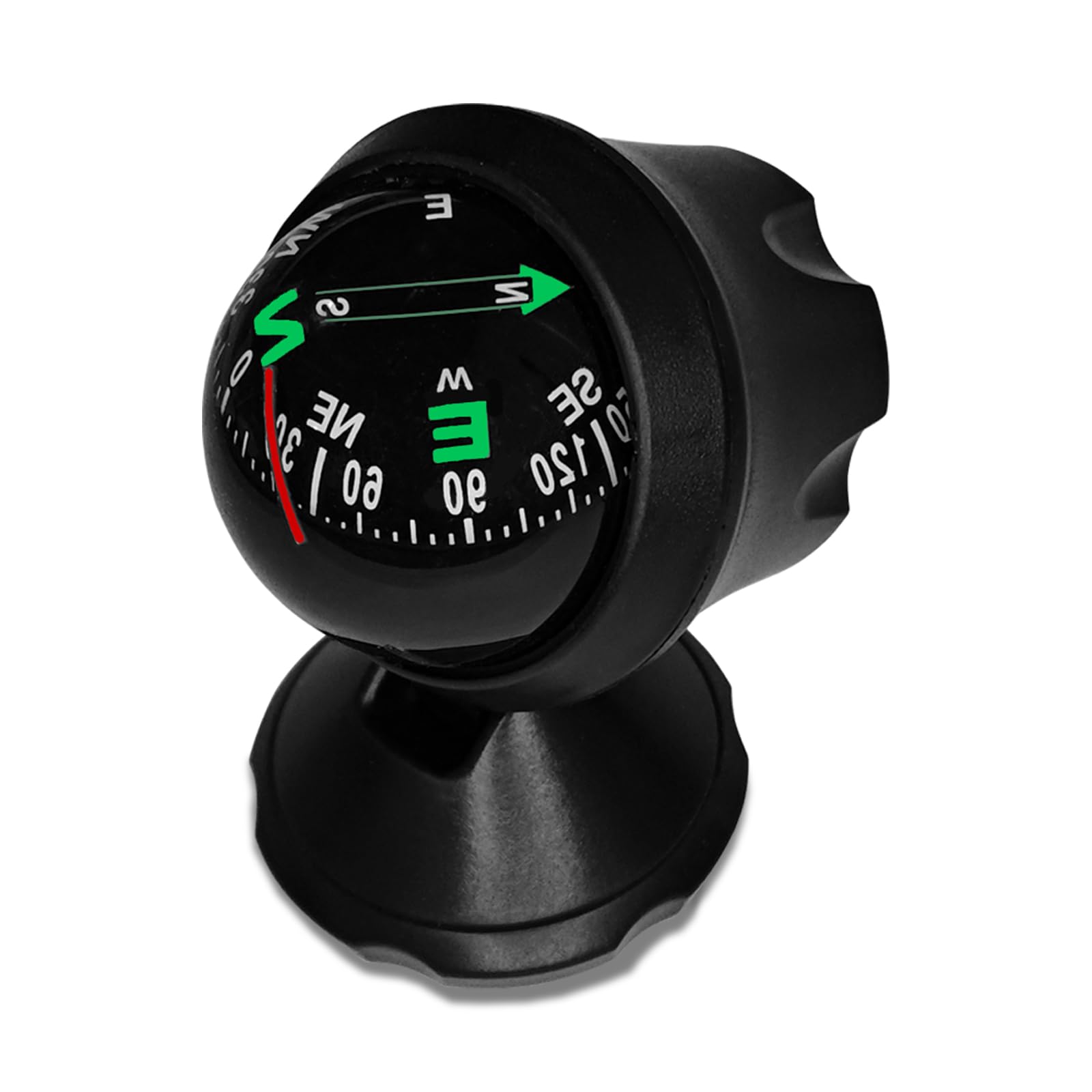 Compass for Car, Automotive Dashboard Accessories Car Compass Ball with Bottom Stick for Car Boat Jeep Off Road to Find Direction, Auto Compass Navigation Hiking Direction Pointing Guidance