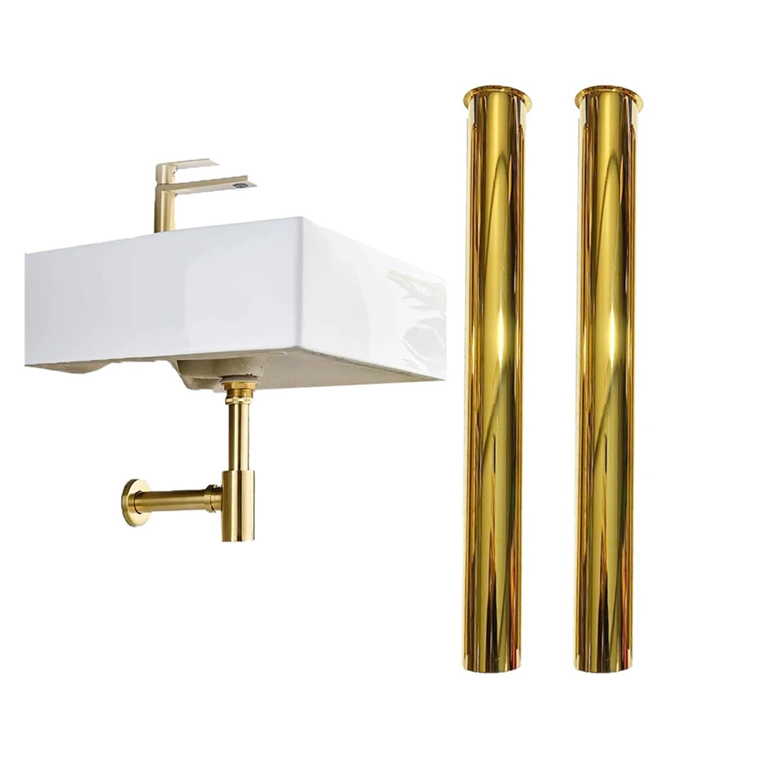 Sifone Lavabo Bagno Prolunga for tubo di scarico da 300 cm, sifone for bottiglia d'oro, for lavandino del bagno, pop-up for lavabo, allungabile