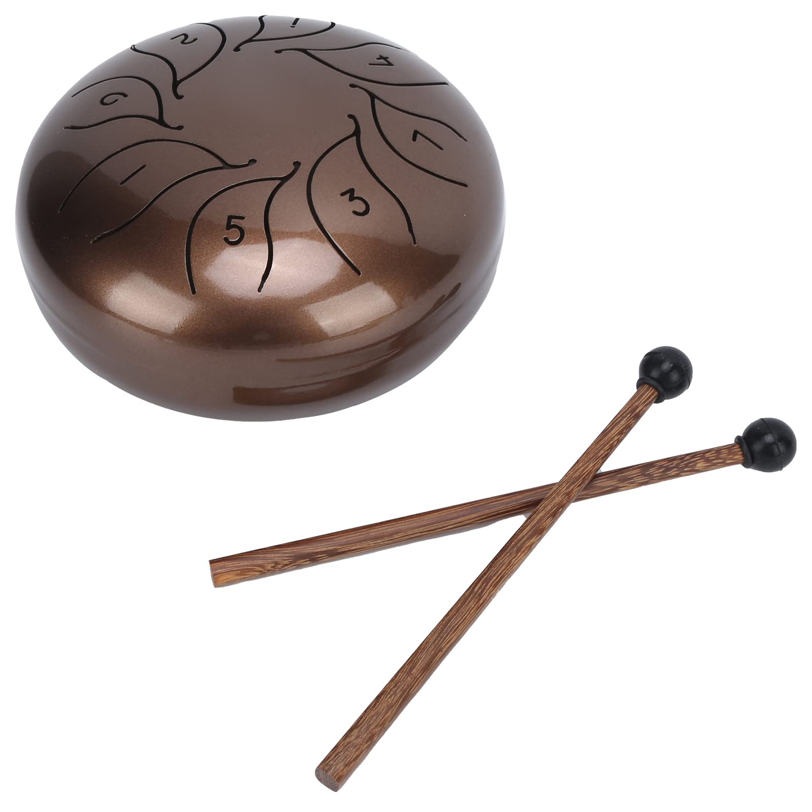 Zestaw Bębnów Językowych Handpan 5,5 Cala Zestaw Instrumentów Perkusyjnych Mallet Lekki dla Wygodnego Przenoszenia Imprezy Domowej (Brązowy)