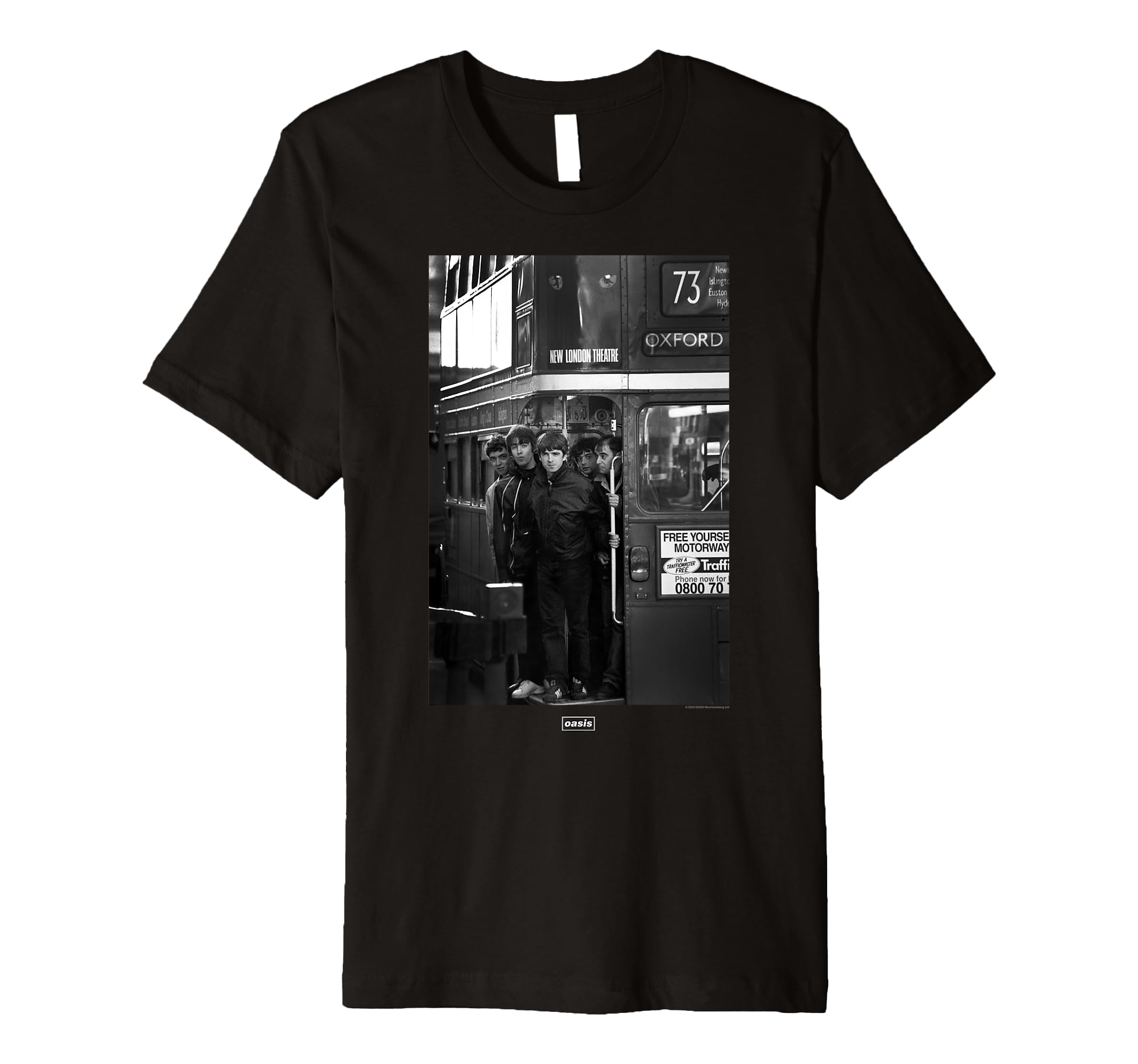 OasisKids Unisex Black Premium London Bus Photograph T-Shirt