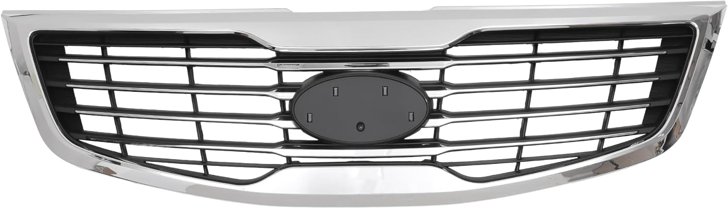 x autohaux no.863503w010 front upper hood bumper grille grill for kia sportage 2011 2012 front upper bumper kidney grille grill black silver tone