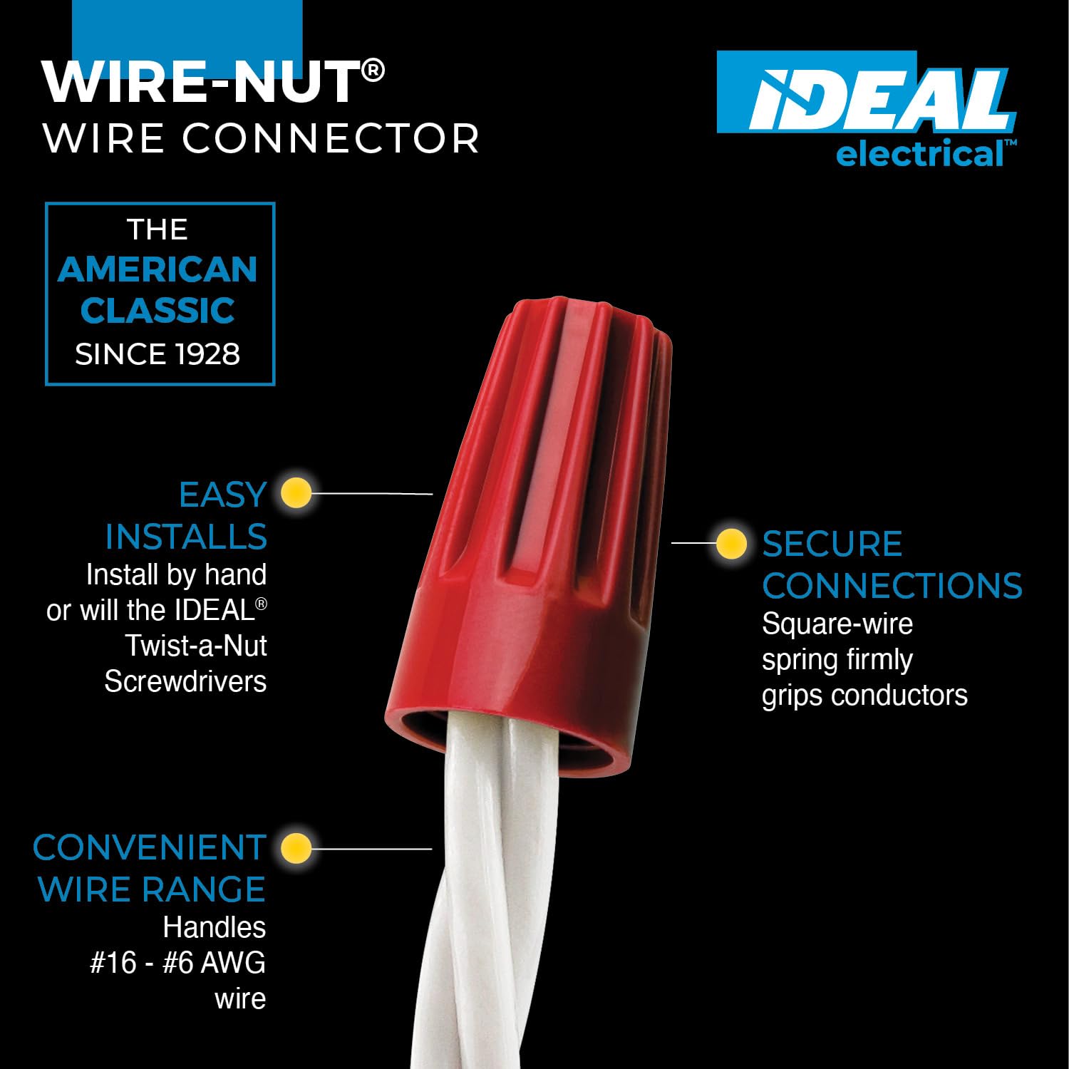 Ideal Industries 30-076P Red Wire-Nut® Wire Connectors 100