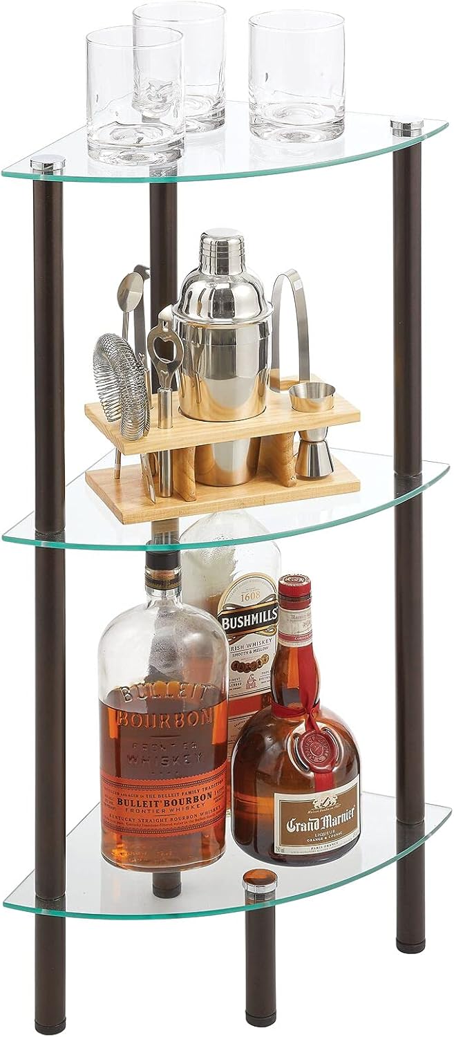 mDesign Bathroom Shelves — 3Tier Corner Bathroom Shelving Unit for