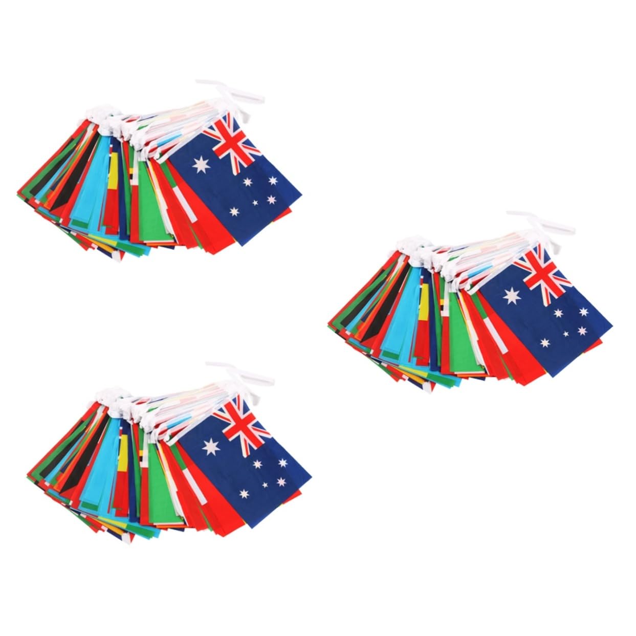 Drapeaux du monde en lot de 3 bannières suspendues pour décoration de jardin