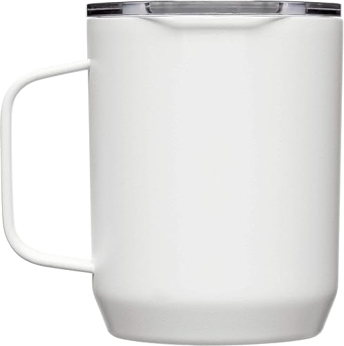 Miniatura 3 de CamelBak Horizon - Taza de campamento de 12 onzas, acero inoxidable aislado, tapa trimodo, color blanco