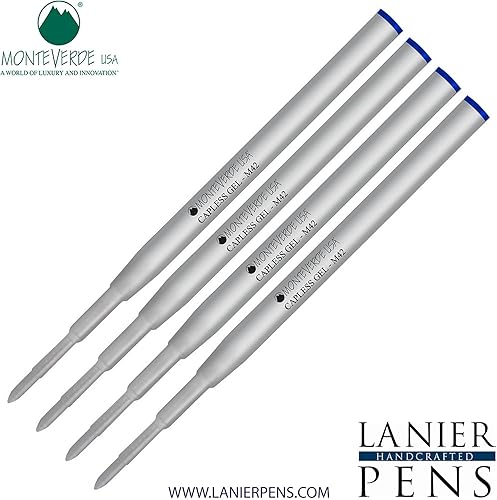 Miniatura 3 de Lanier - Paquete combinado de 4 unidades, repuesto de tinta de gel Monteverde M42 sin tapa compatible con la mayoría de bolígrafos estilo Montblanc,