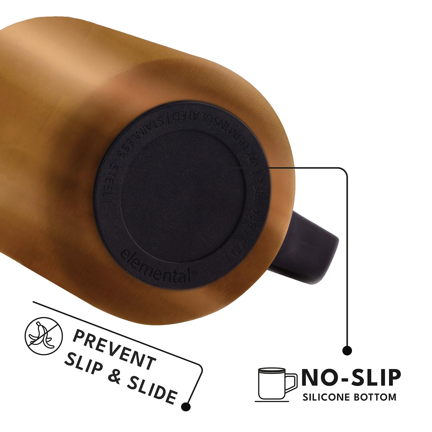 Elemental Summit Coffee Mug - Coffee Cup Travel Mug - Thermal Cup with Handle & Lid - Lightweight Vacuum Insulated Coffee Cup - Hot & Cold Triple Wall Stainless Steel Travel Mugs - Copper - 470 ml - Image 4