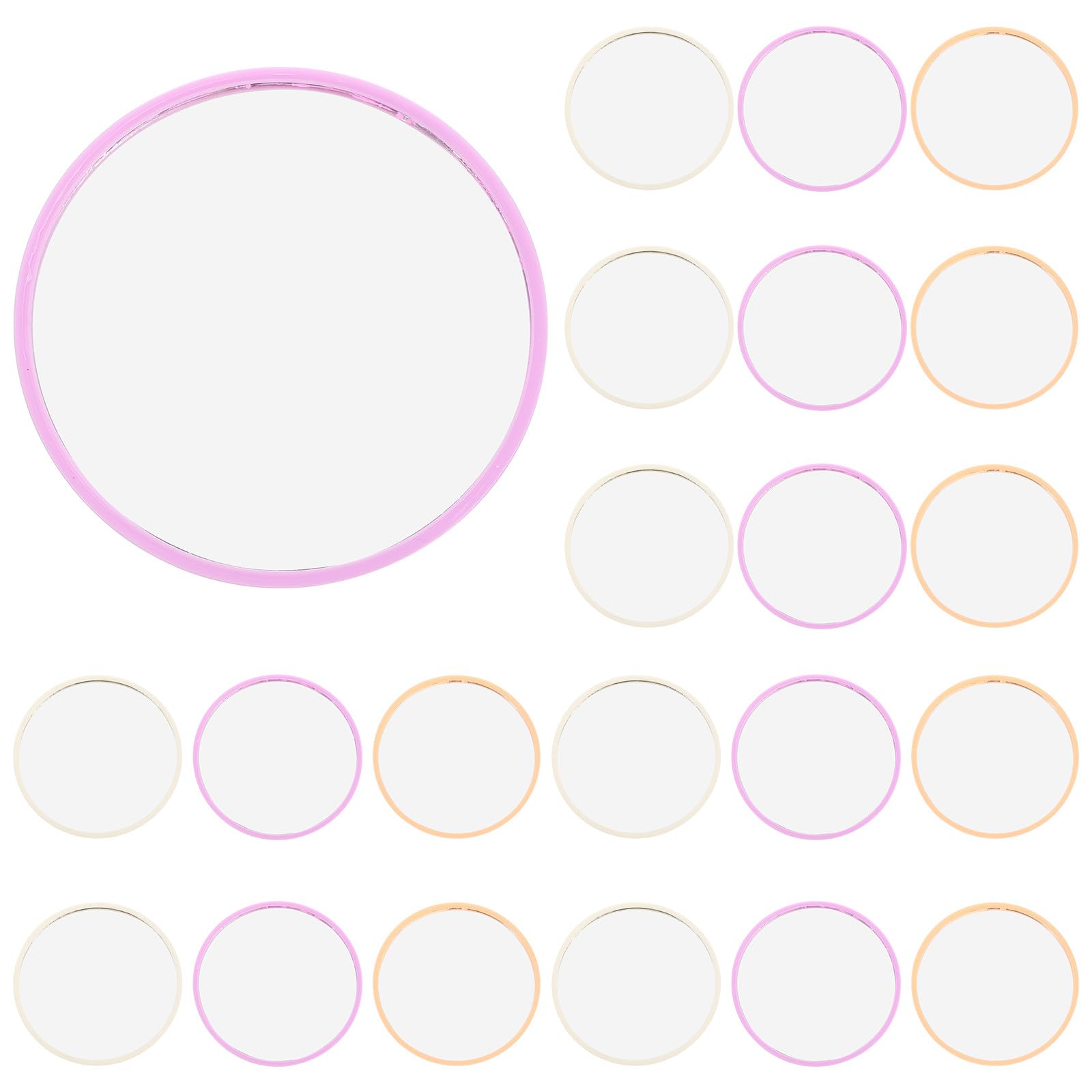 24 Espejos Pequeños de Maquillaje para Mujeres Plástico, Diseño Práctico Distorsión, Ideales para Uso Diario y Portátiles Varios Estilos