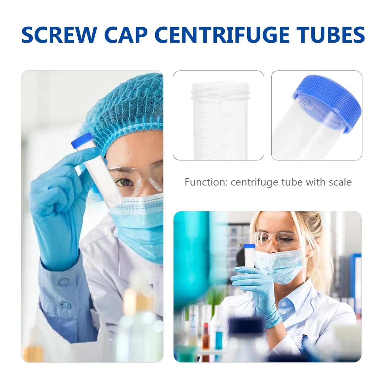 Set 26 Tubi Centrifuga Con Rack Pieghevole - Tappi A Vite Colorati, Fondo Conico, Graduati - Foto 2