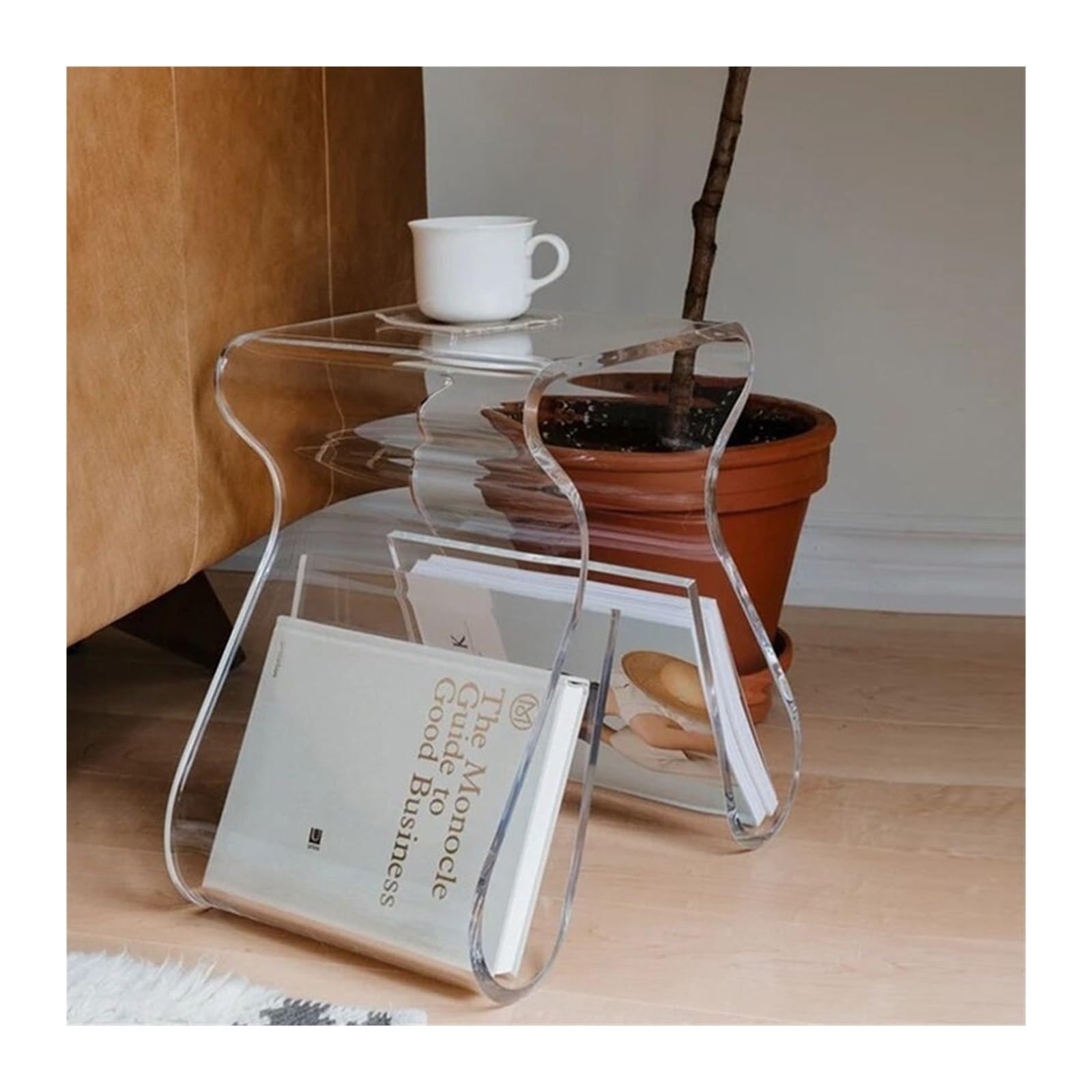 Petite table basse en acrylique transparente pour meuble salon