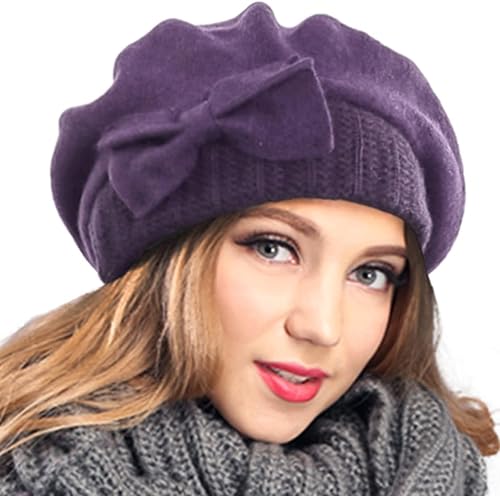 Miniatura 7 de VECRY - Gorro 100 de lana para mujer boina de fieltro tipo cloche gorro de invierno para vestir