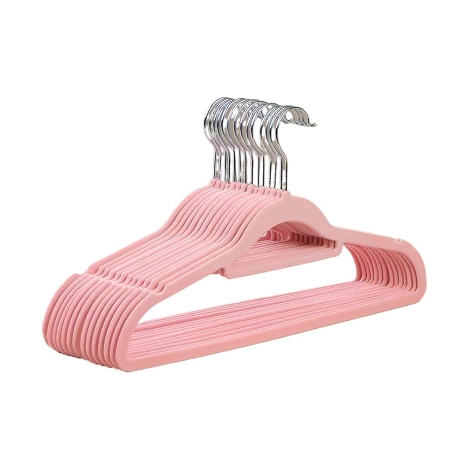 KFGISD, Velvet Hangers Space Saving Non slip Velvet Hanger Flocking Suit Hanger for Clothes ，Hangers(Pink10pcs)