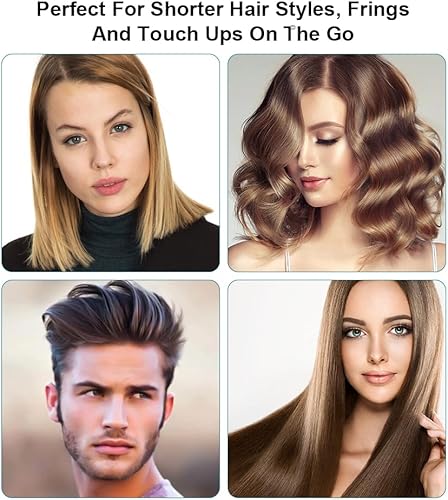 Miniatura 3 de Plancha de pelo pequeña, cerámica turmalina y temperatura constante inteligente de 0.5 pulgadas Mini plancha plana (negro)