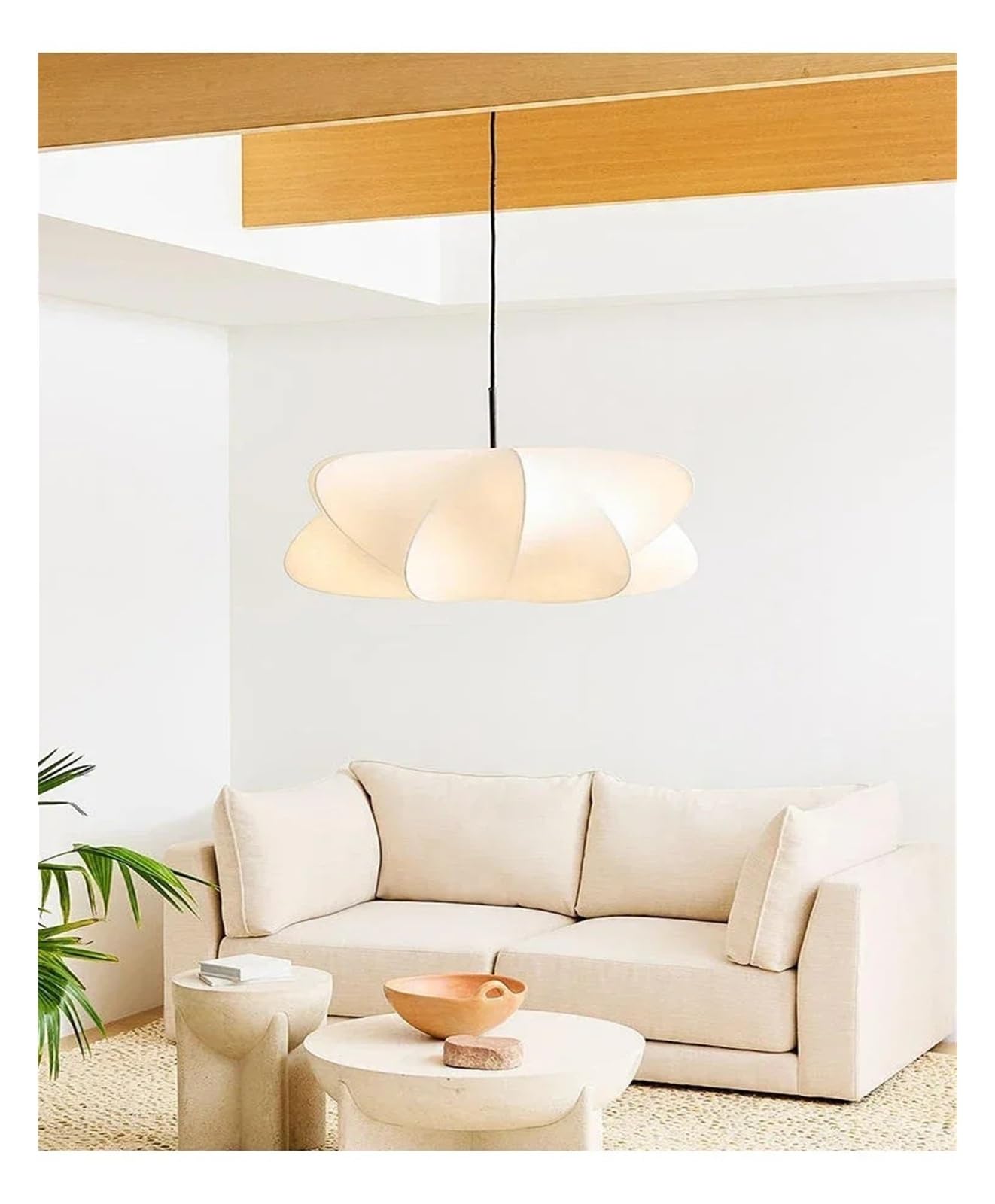 Retro Art Silk Pendant Light Creative Bedroom Living Room Decor Main Lamp Lighting Luminaire