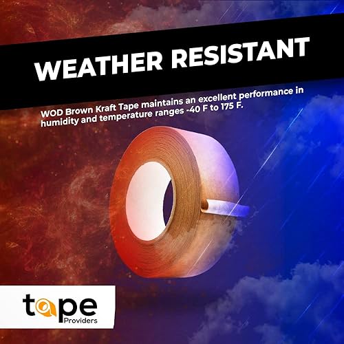 Miniatura 7 de WOD PFKT7 - Cinta de sellado de cartón con parte trasera plana, 6 pulgadas x 60 yardas, para embalaje, mudanza, envío o cajas de almacenamiento