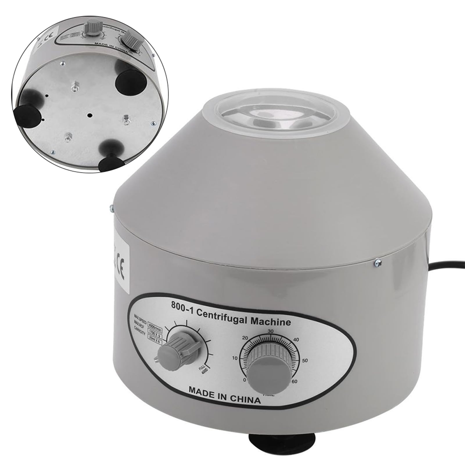Elektrische Zentrifuge Tischzentrifuge Laborzentrifugen Medizinische Centrifuge mit Einstellbaren Geschwindigkeiten und Zeitmesser 4000rpm 20ml x 6 holes Geeignete Zentrifugalrohrgröße 18 mm x 100 mm