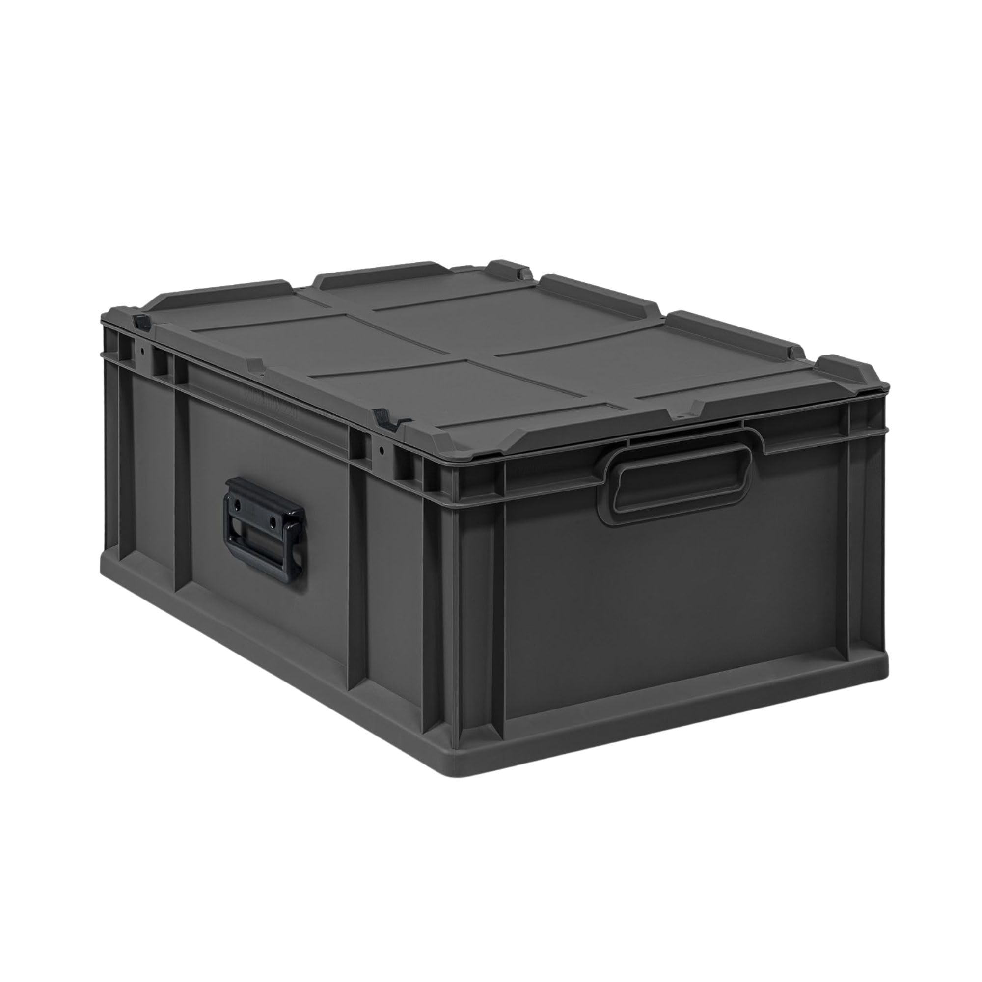 PROREGAL Eurobox NextGen Portable | HxBxT 23,5x40x60cm | 44 Liter | Schwarz | Eurobehälter, Transportbox, Transportbehälter, Stapelbehälter