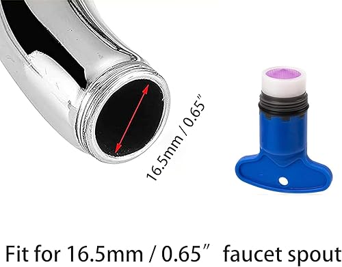 Miniatura 10 de 1 juego de 0.728 in filtro de grifo restrictor grifo aireador llave restrictor piezas de repuesto para baño o cocina (1 llave aireadora, 5