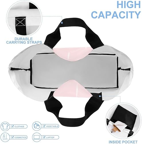 Miniatura 4 de Bolsas reutilizables para comestibles, bolsas de compras reutilizables plegables con asas, bolsa de comestibles resistente para comestibles kawaii,