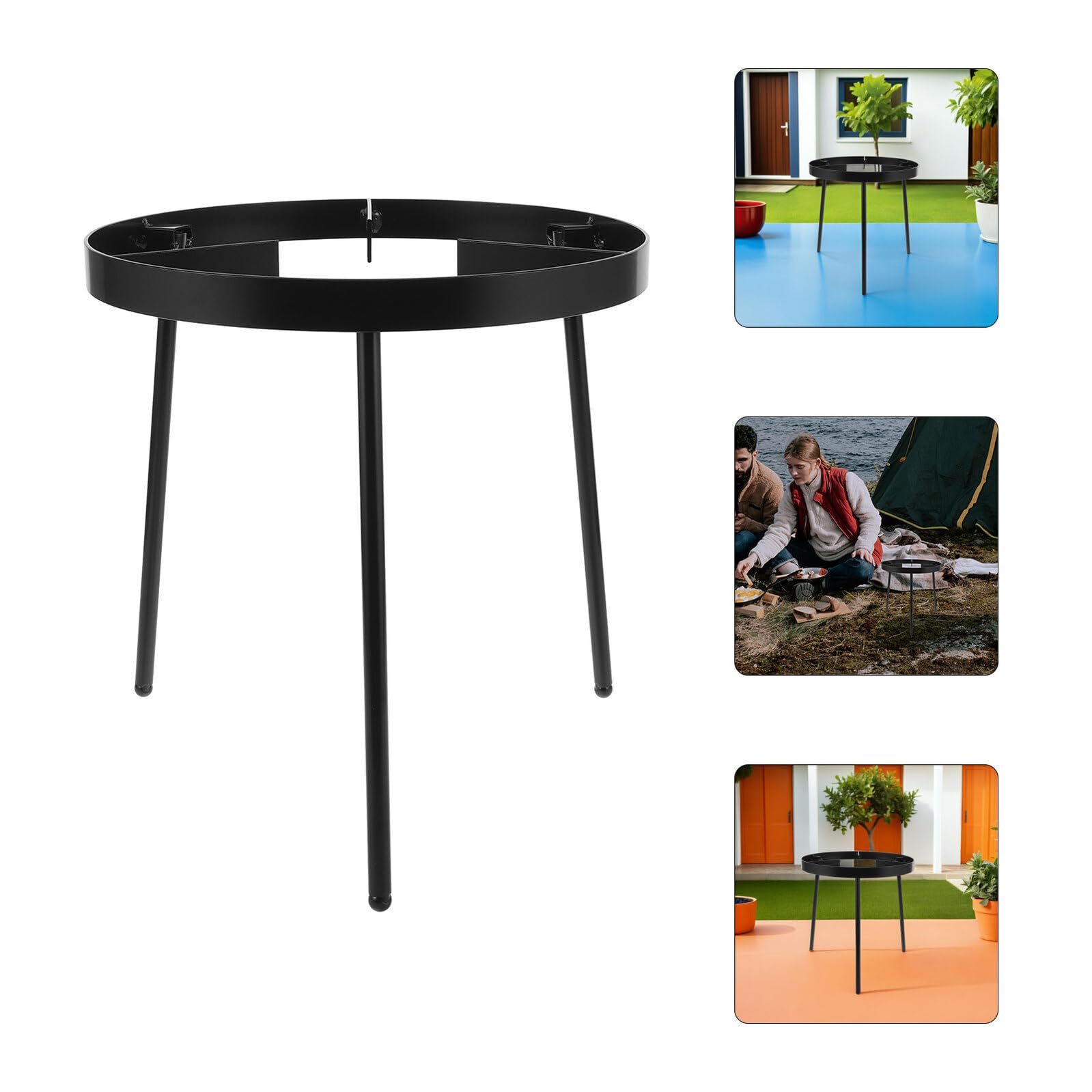 Trípode para Fogata de Hierro Fundido Negro Portátil para Cocinar al Aire Soporte Resistente para Ollas y Parrillas para Camping Barbacoas Picnic y Reuniones al Aire