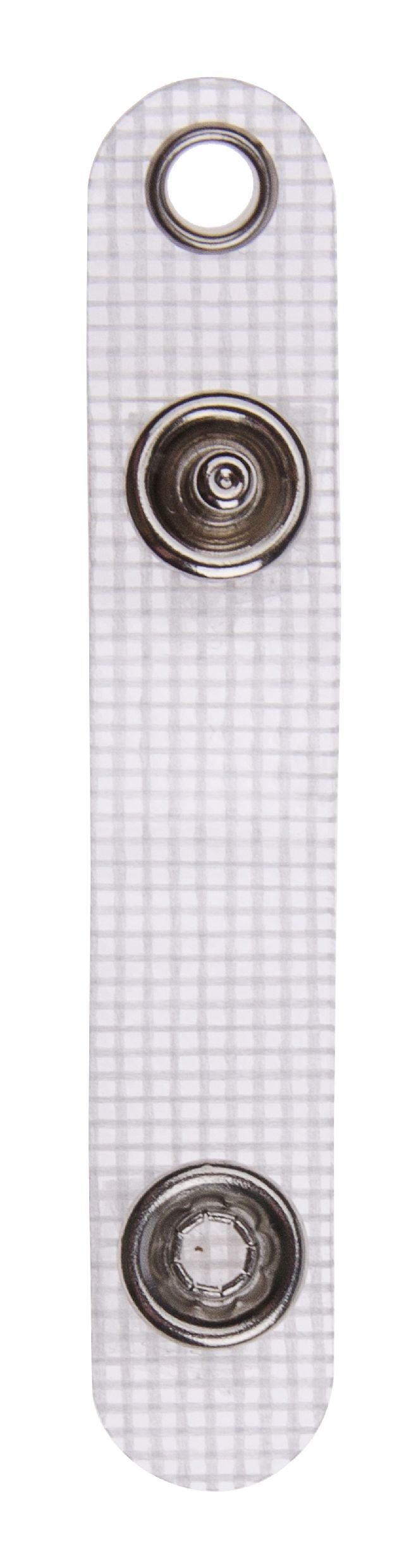 Karteo Vinylstrap Mit Schlaufe & Metalldruckknopf – Ca. 8 Cm Lang, Transparent, Gewebeverstärkt, Mit 4 Mm Lochung Für Ketten