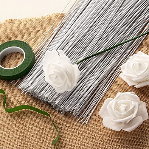 Juvale 300 Pieces White 18 Gauge Floral Wire Stems For Diy Crafts, Artificial Flower Arrangements (16 In) #TOP2