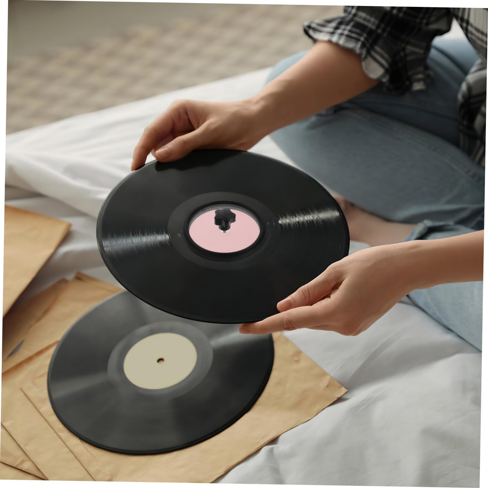 SUPVOX Protezione Per Pulizia Dischi Vinile Con Manicotto Silicone Strumento Professionale Per La e La Pulizia Degli Album Musicali Accessorio Anti-statico Per Etichette Discografiche