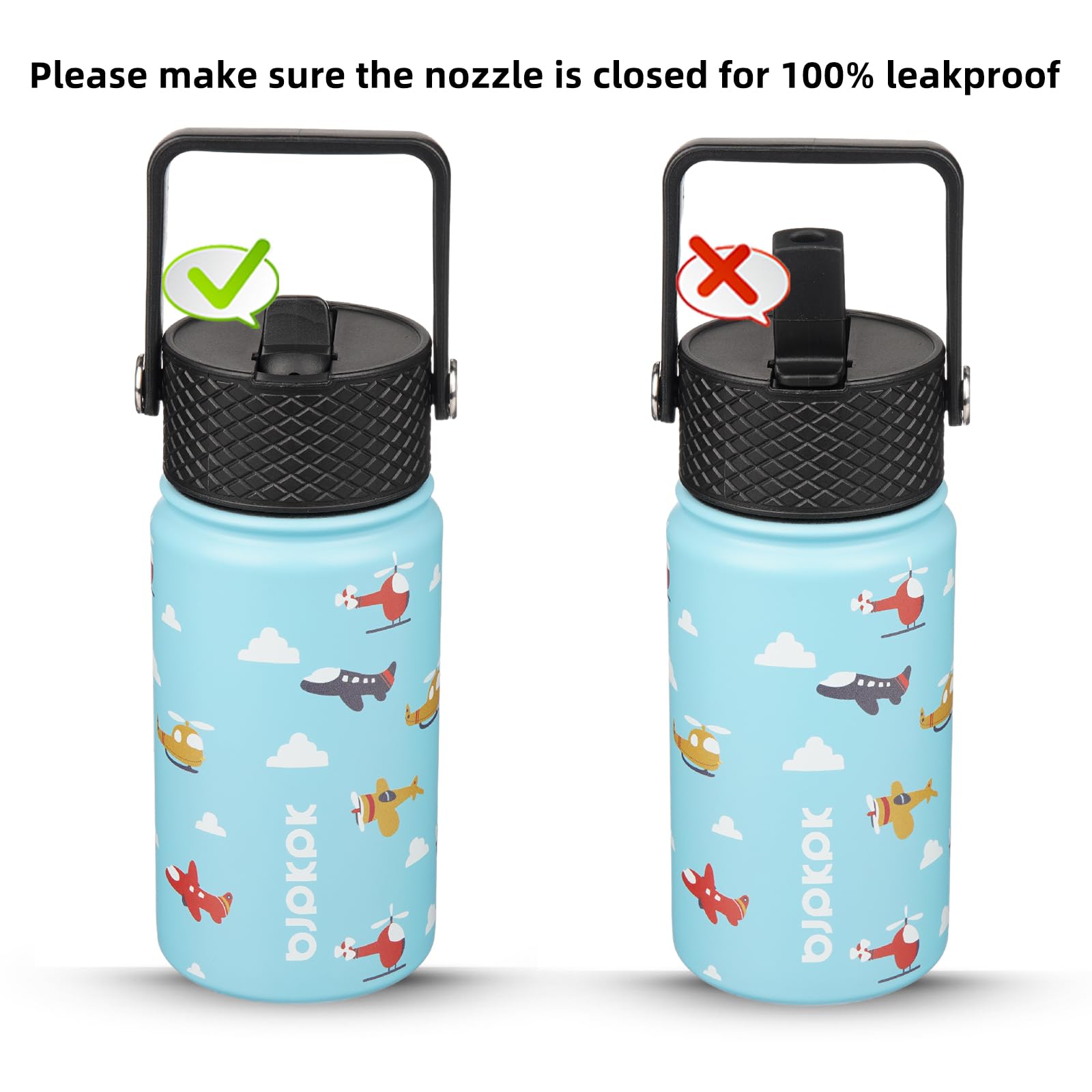 Amazon.com: BJPKPK Water Bottle with Straw Lid, 15 oz Insulated Water Bottle,  Stainless Steel Metal Water Bottles, Reusable Leak Proof BPA Free Thermo,  Flask, Cups, Aircraft: Home & Kitchen