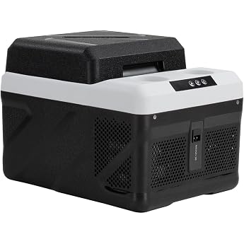 KM12 12L Compressor Cool Box Car Mini Fridge Electric Portable Camping Cool Box Freezer Box 12/24 V for Truck Boat20 C to 20 C [Energy Class B]