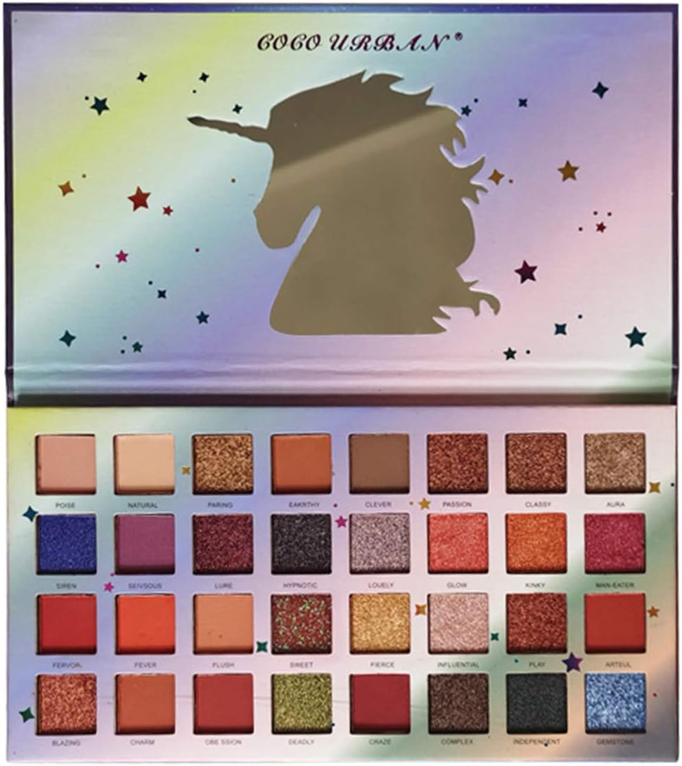 32 Colors Eyeshadow Palette,Highly Pigment Shimmer Matte Glitter Multi Reflective Creamy Eye Shadow Powder Waterproof Long Lasting Vibrant Eye Shadow Make Up Pallet Set