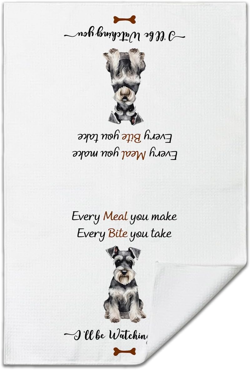 Zgogy Schnauzer Kitchen Towels, Dish Towels Every Meal You