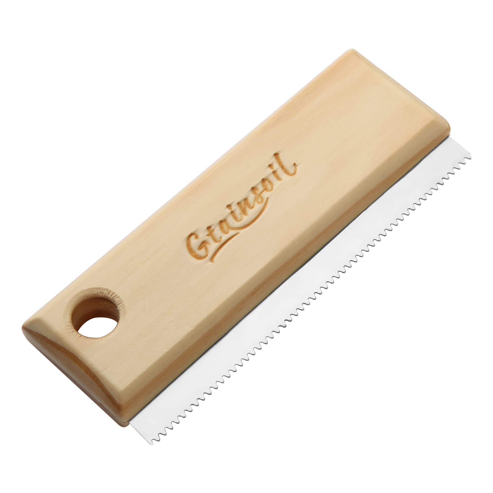 Shedding and Grooming Tool - Brush Scraper for Pets' Undercoat, Horses, Cattle, and Cats, Wooden Handle with Stainless Steel Blade