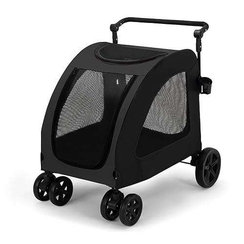 Miniatura 1 de Cochecito de perro para perros grandes Cochecito plegable para perros grandes de hasta 220 libras, cochecito de perro con ruedas para perros