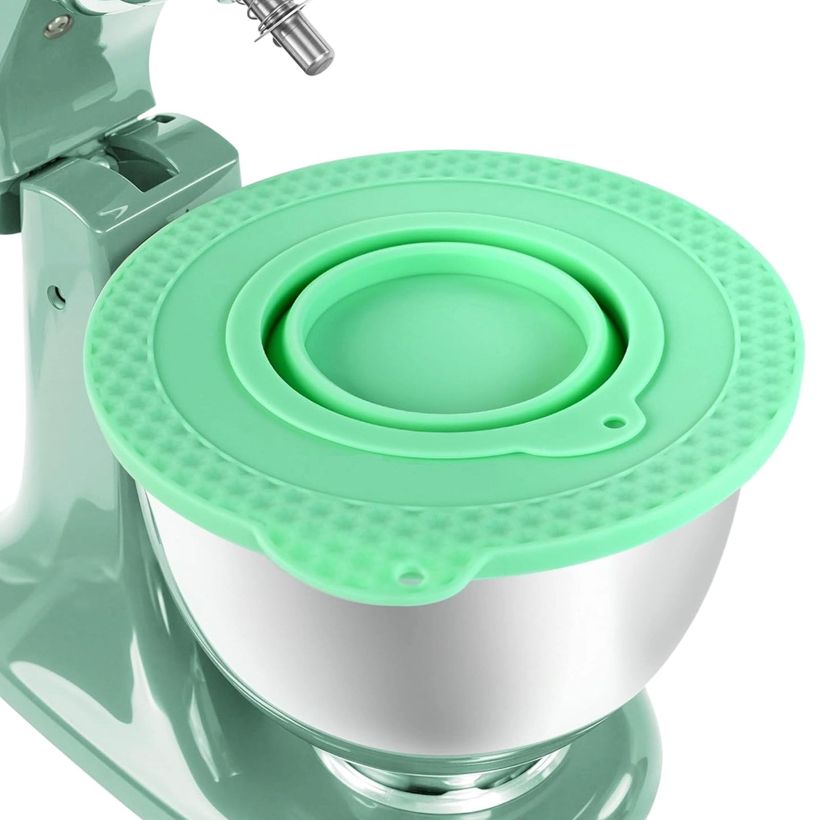 Jazuaiao Sealed Bowl Cover for Stand Mixers 4.5-5QT Leakproof Silicone Lid Easy to Clean Compact Storage Kitchen Accessory Silicone Mixers Bowl Cover