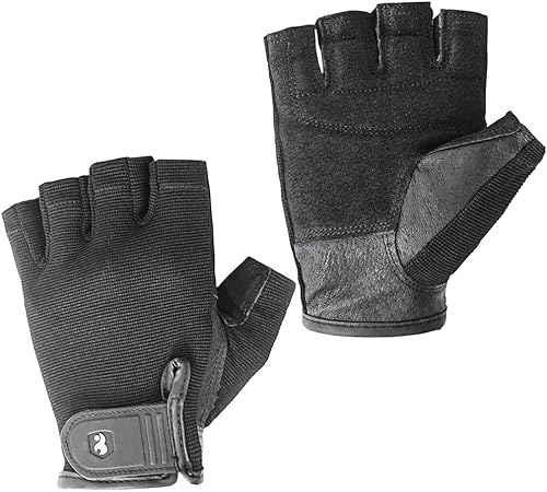 Luwint Guantes de entrenamiento para hombre, guantes de ejercicio acolchados SBR de cuero para levantamiento de pesas, transpirables, ajuste cómodo,