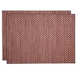Set of 2 Redwood (Brick & Tan) Wipe Clean Rectangle Placemats