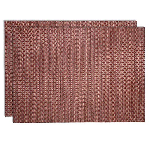 Sweet Pea Linens Redwood (Brick & Tan) Wipe Clean Rectangle Placemats - Set of Two