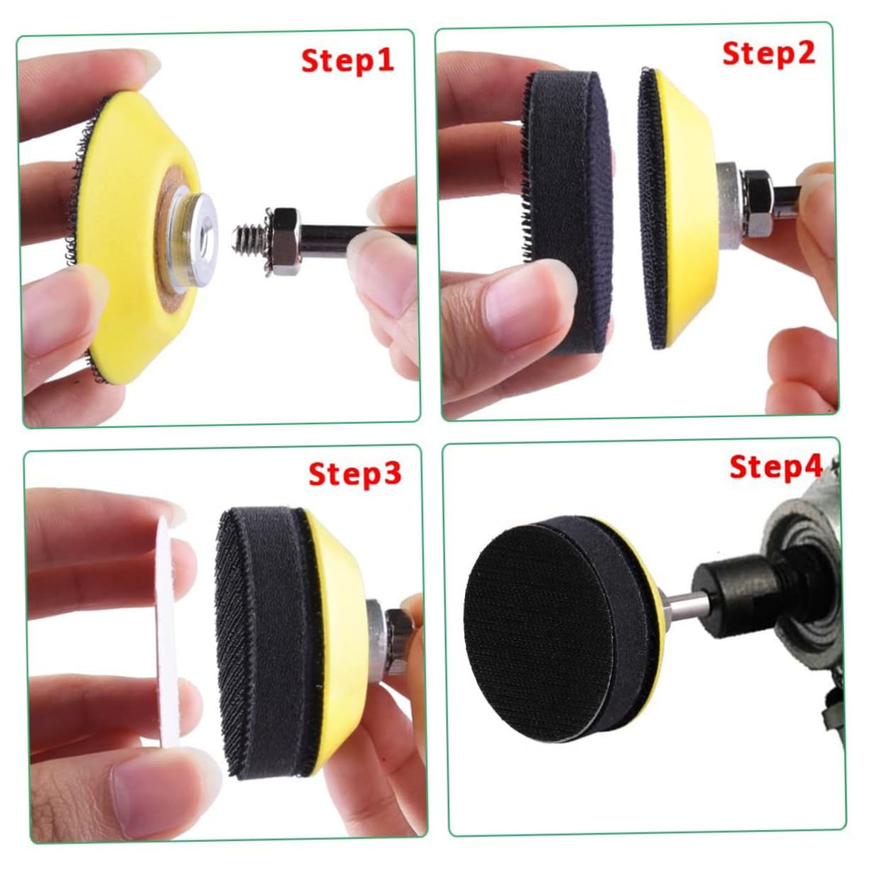 KICHOUSE Flexible Sanding Discs Pad Kit 4 Pcs Buffering Pad for Rotary Tools Sanding Discs for Woodworking