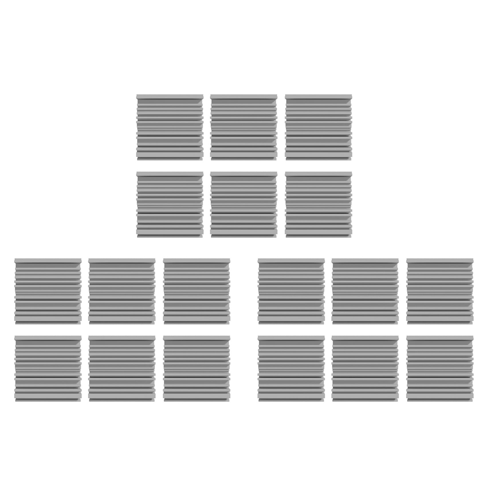 Bloepum 18 Pcs Self-Adhesive Acoustic Foam Panels,12 X 12 X 2 Inches Sound Absorbing Foam,Recording Studio Sound Proof Foam Grey