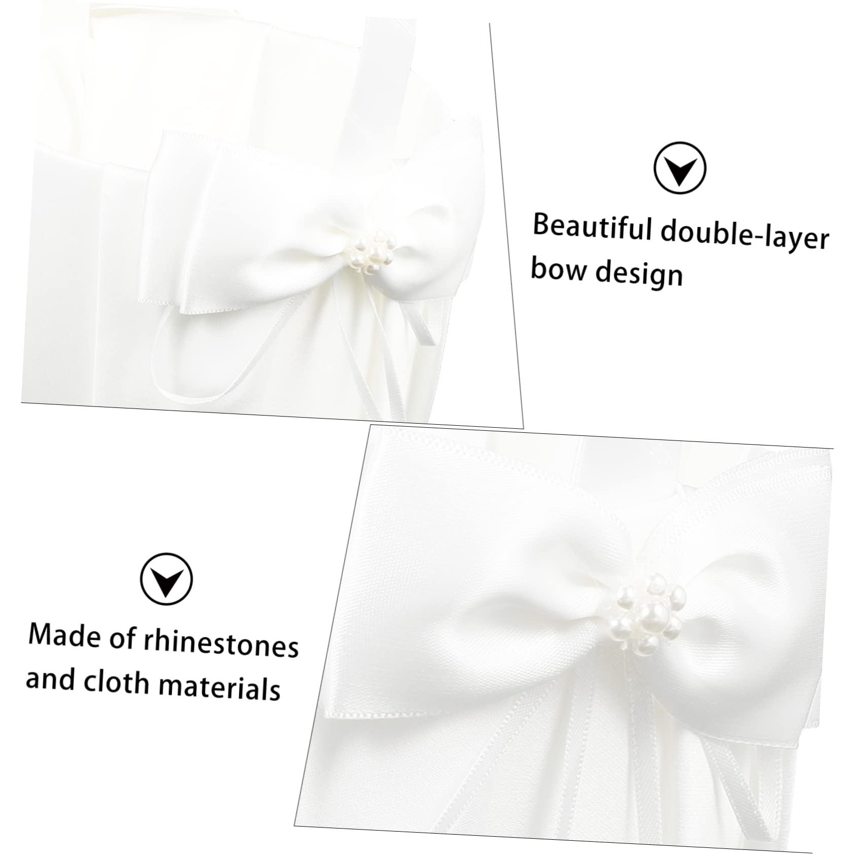 COLLBATH 2 Stück Hochzeitskorb aus Stoff Weiß für Ringkissen und Blumenmädchen bei Hochzeit oder Feier