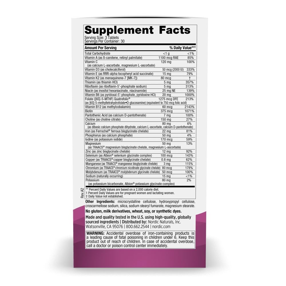 Nordic Naturals Prenatal Multivitamin Mini Tablets, Vegetarian - 90 Count — Amazon image 2