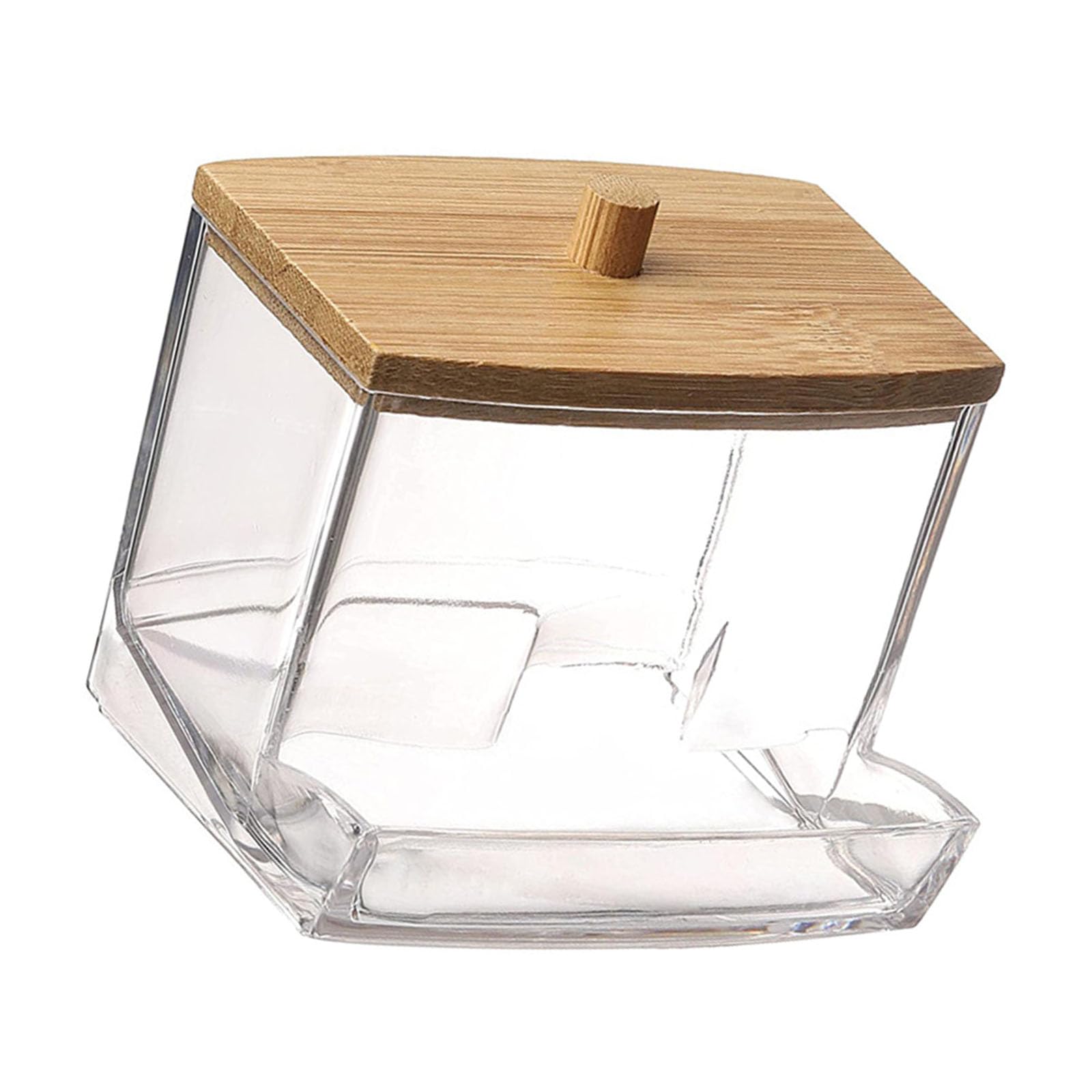 APGLSXY Multipurpose Stylish Cotton Swab Dispenser Home Accessory Storage Container with Easy Access Lid for Organization Makeup Pad Holder