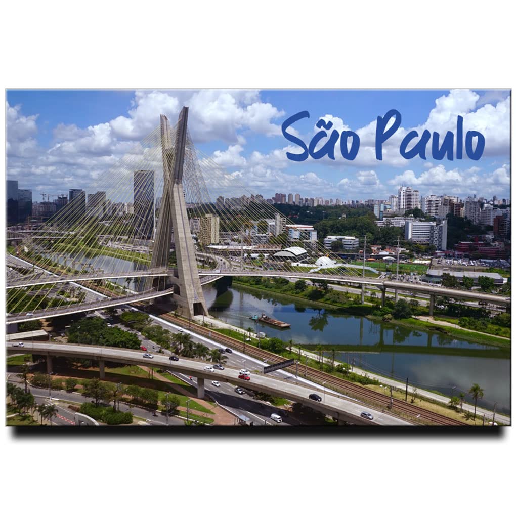 São Paulo Fridge Magnet Brazil Travel Souvenir Octávio Frias de Oliveira Bridge Sao Paulo