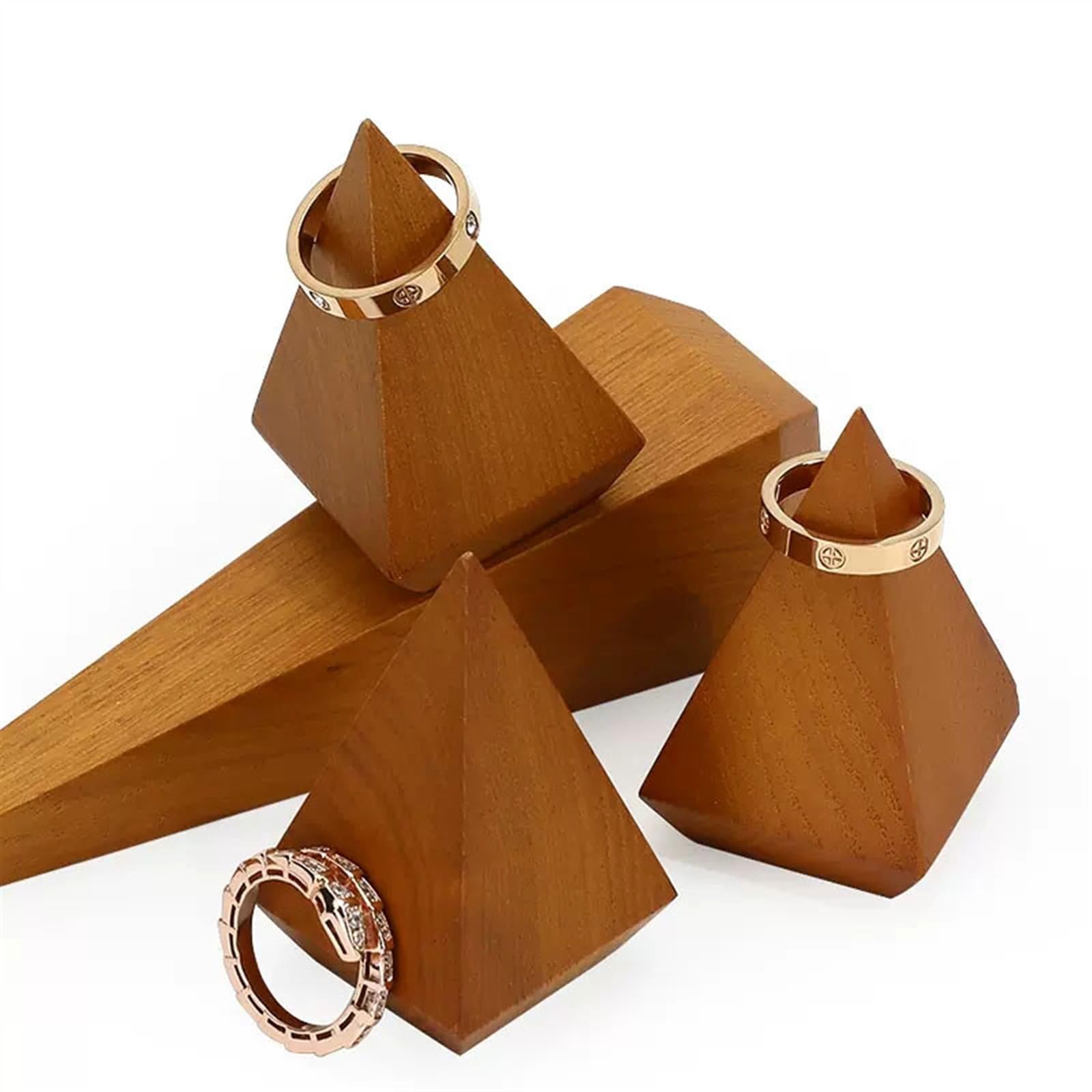 Schmuckständer 3 Stück Ringständer, kleiner Schmuckringhalter for Hochzeitsgeschenk, moderner Ringhalterkegel for Schmuckpräsentation, Fotografie-Requisiten Schmuck Organizer (Color : A)
